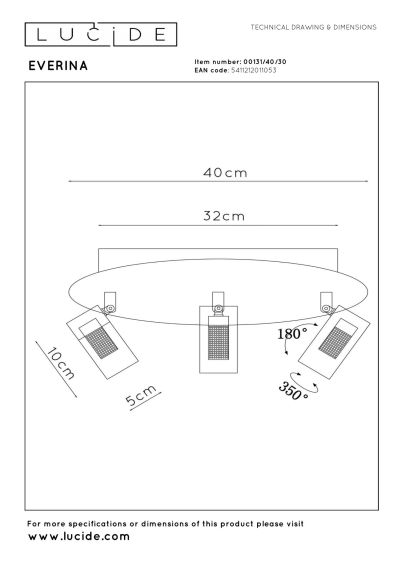 Lucide EVERINA - Flush ceiling light - Ø 40 cm - LED Dim. - CCT - 2200K/6500K - Black